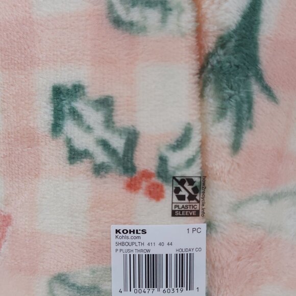The Big One Oversized Plush Throw Blanket 5 X 6' Faux Fur Pink Holiday Cocktails - Picture 7 of 10